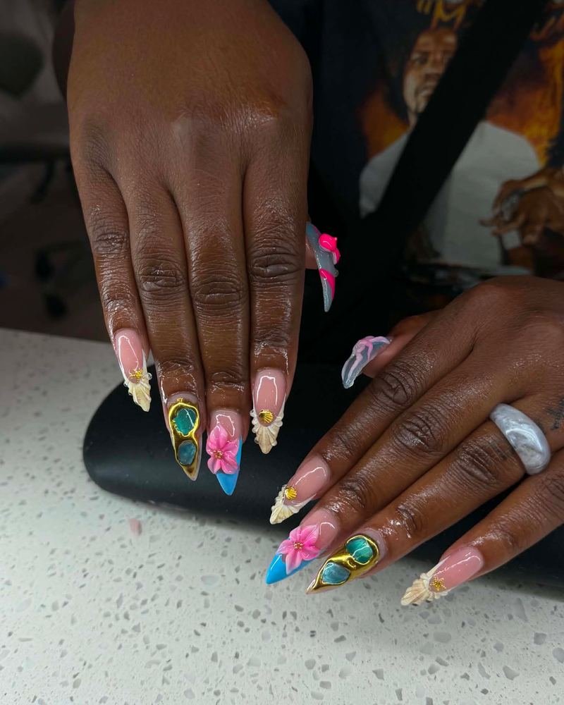 Multi-colour set finished with rhinestones